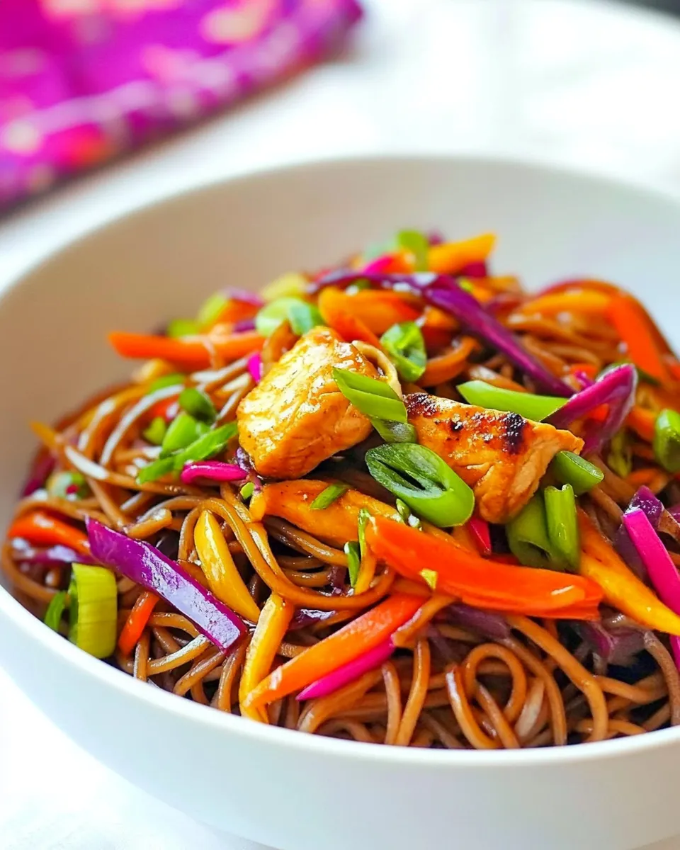 Quick Easy Chicken Stir Fry Noodles Recipe food shot