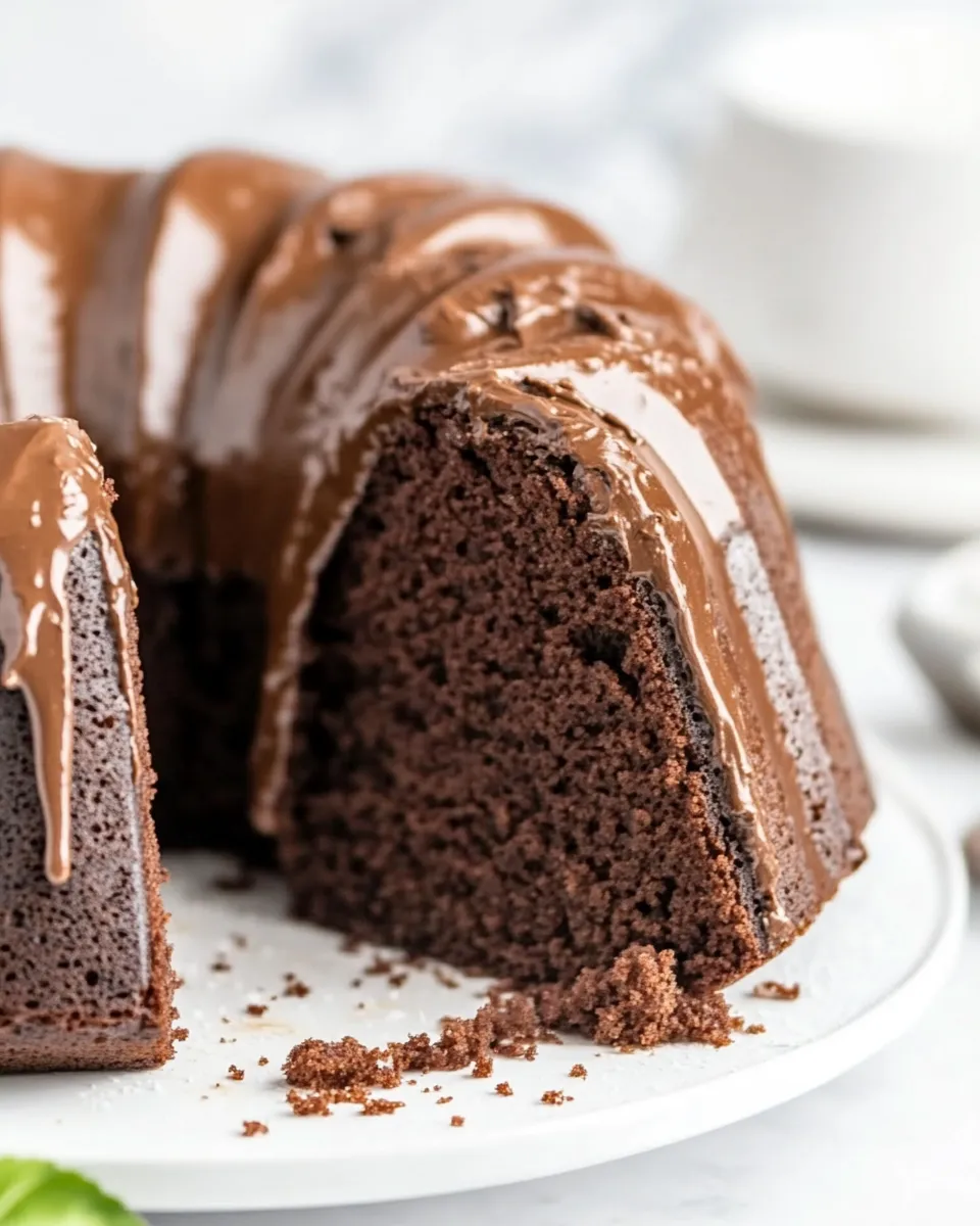 Quick Easy Chocolate Bundt Cake Recipe (From Scratch) shot