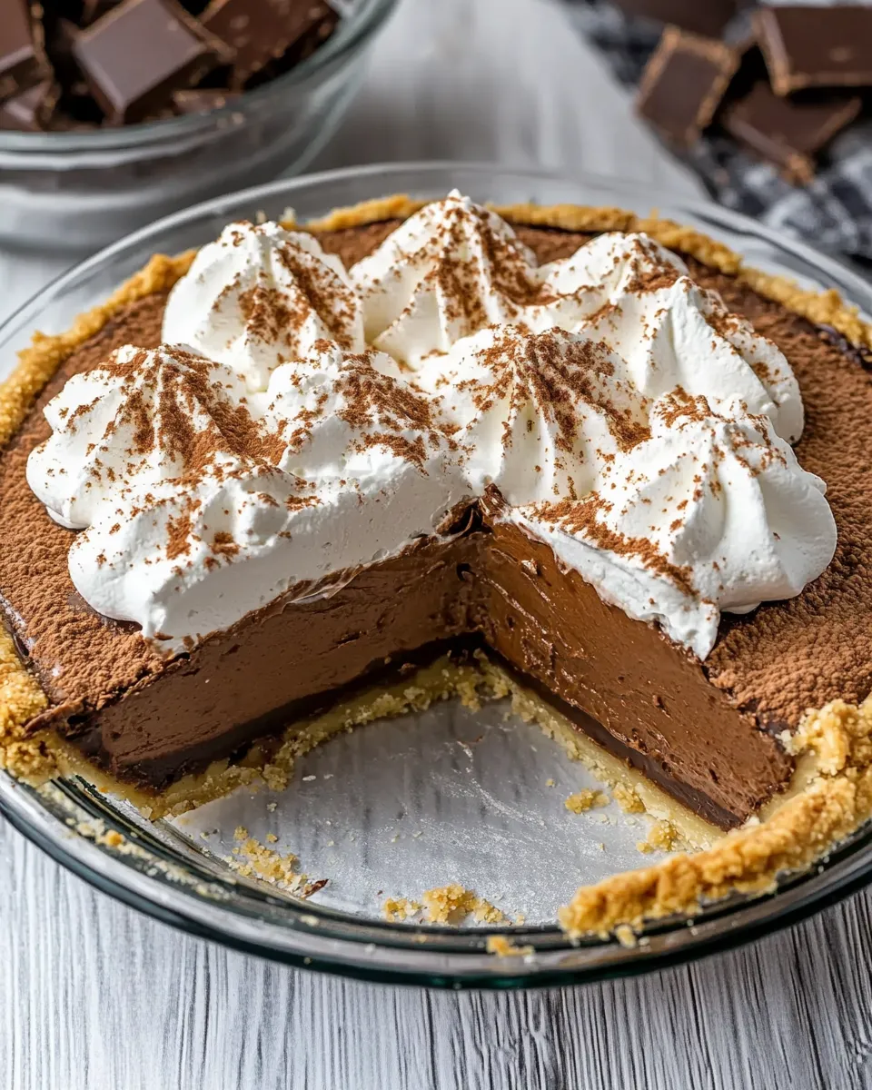 Quick Easy Chocolate Cool Whip Pie shot