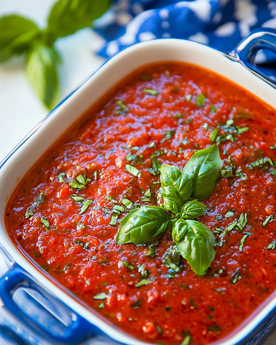 Quick Easy Marinara Sauce shot