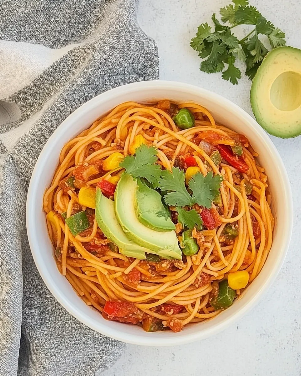 Delicious Easy Mexican Spaghetti Recipe shot