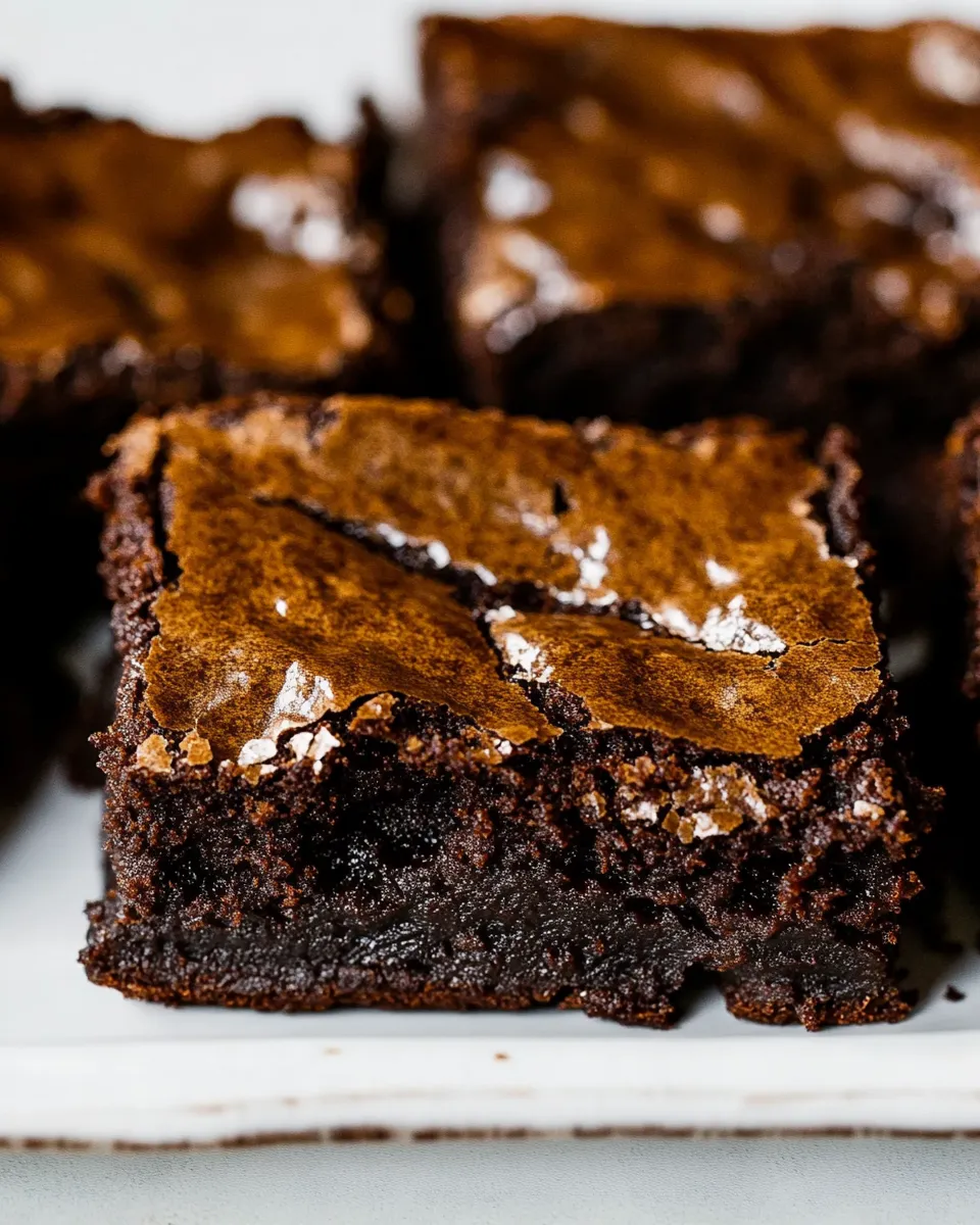 Quick Easy One Bowl Fudgy Cocoa Brownies shot
