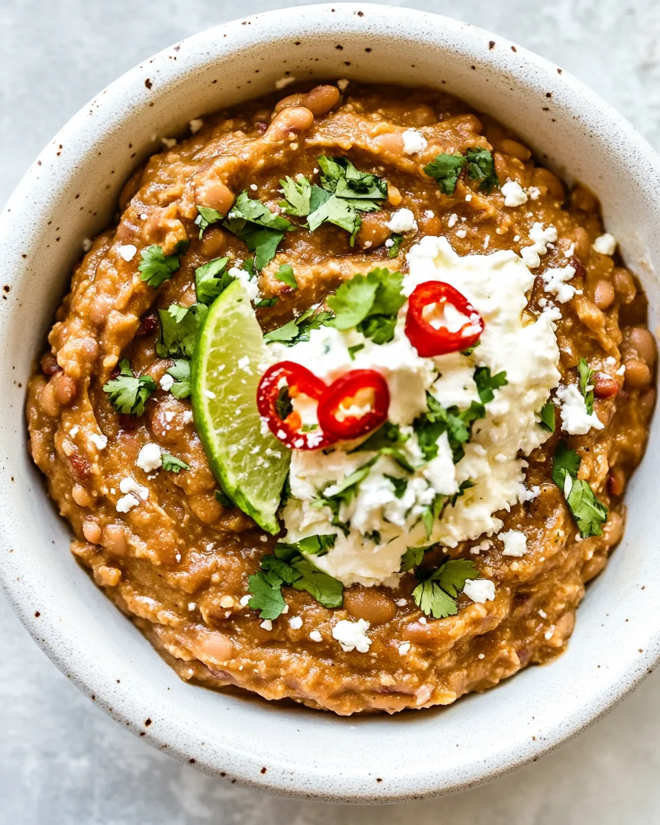 Quick Easy Refried Beans shot