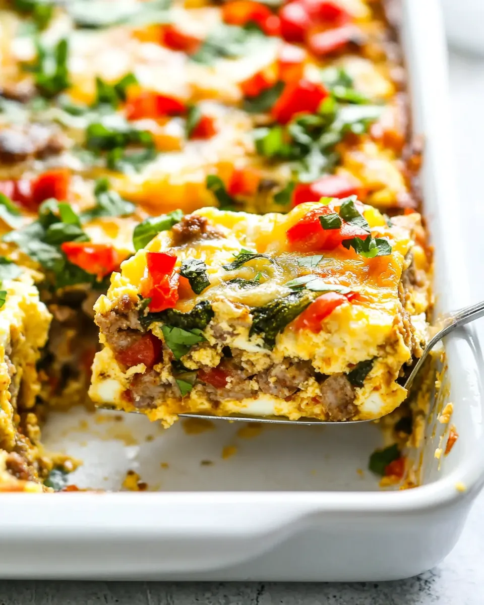 Delicious Easy Sausage and Veggie Egg Casserole recipe photo