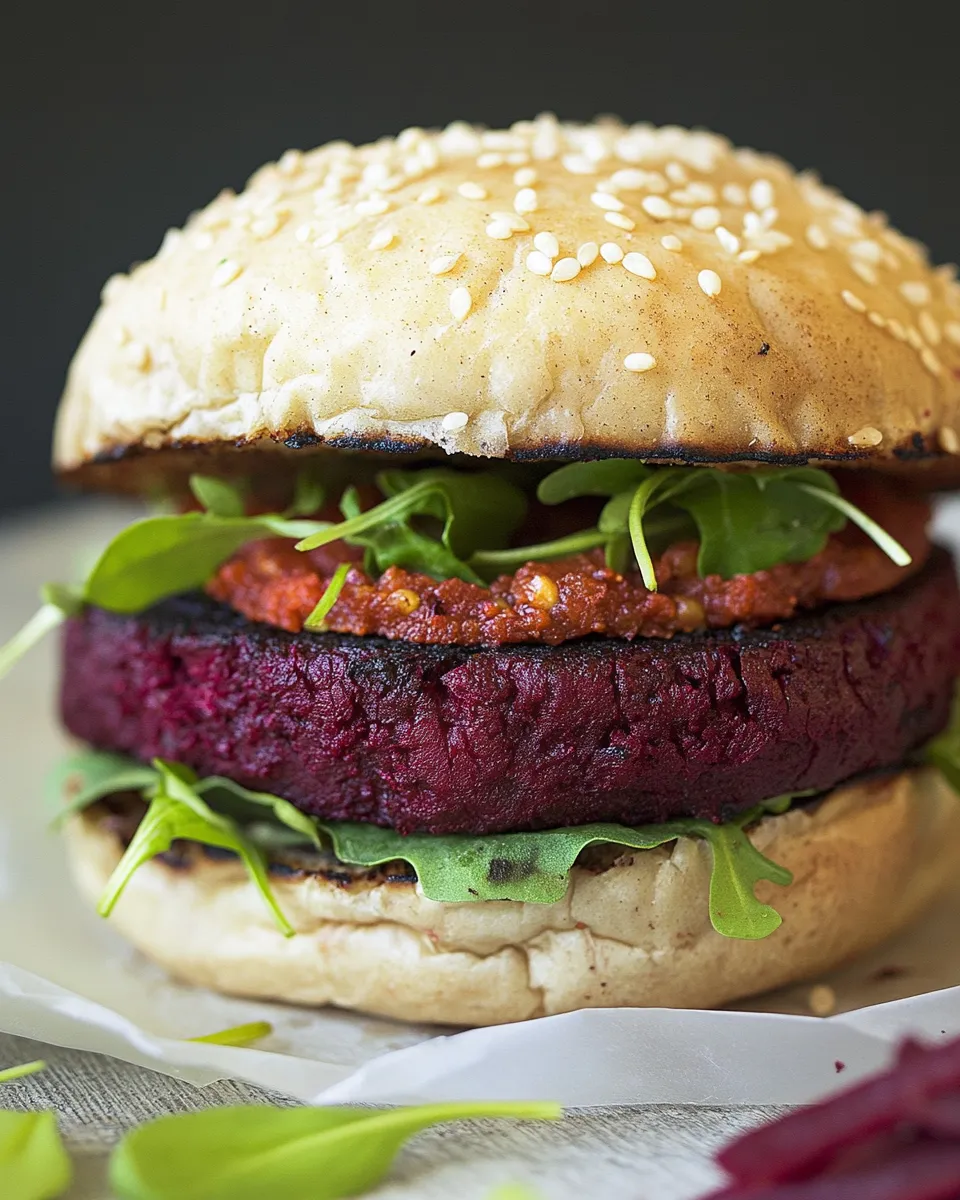 Quick Easy Vegan Beet Burger recipe photo