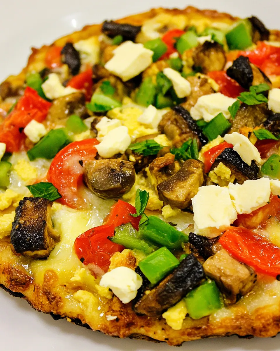 Classic Egg-Crust Vegetarian Breakfast Pizza image