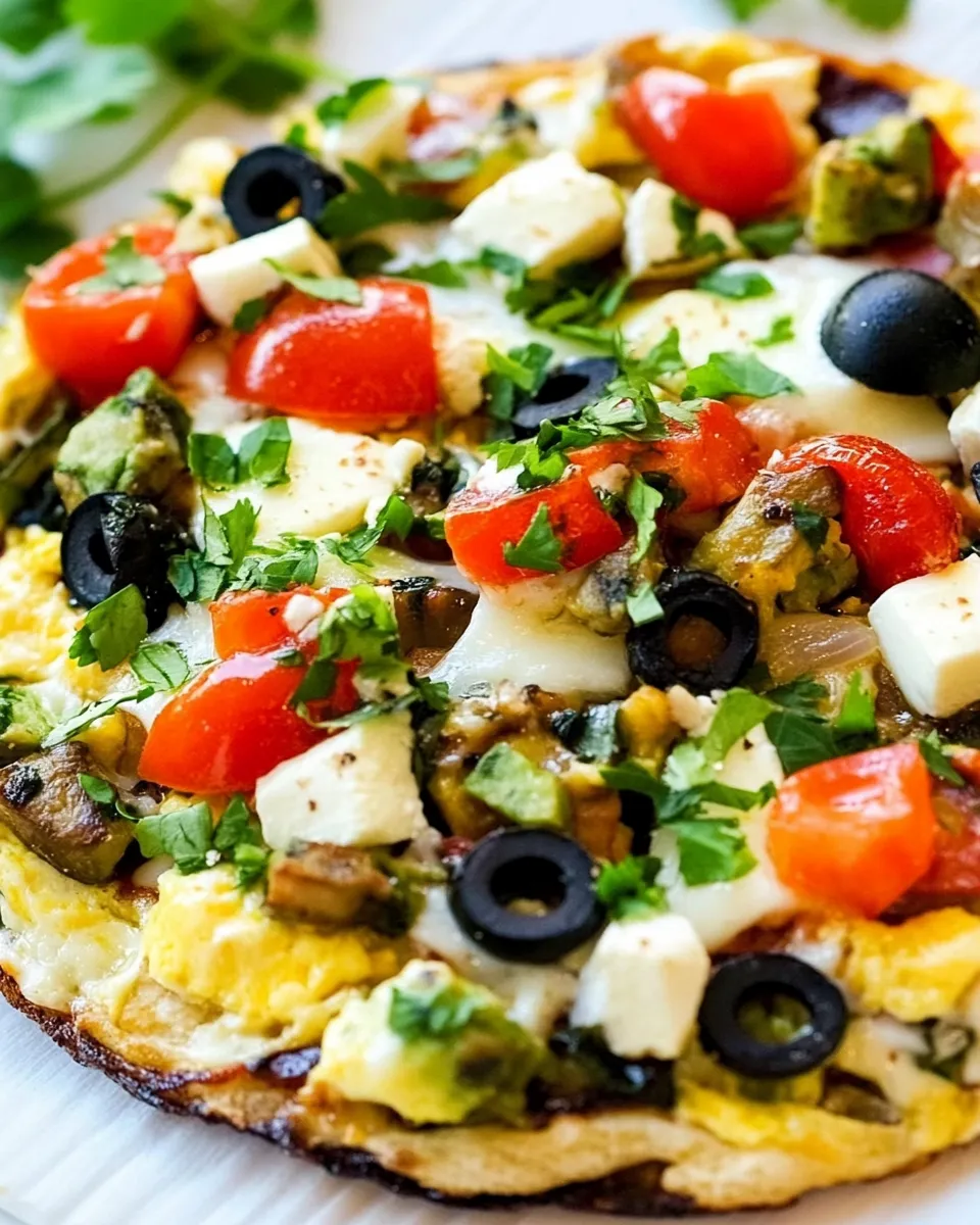 Easy Egg-Crust Vegetarian Breakfast Pizza recipe photo