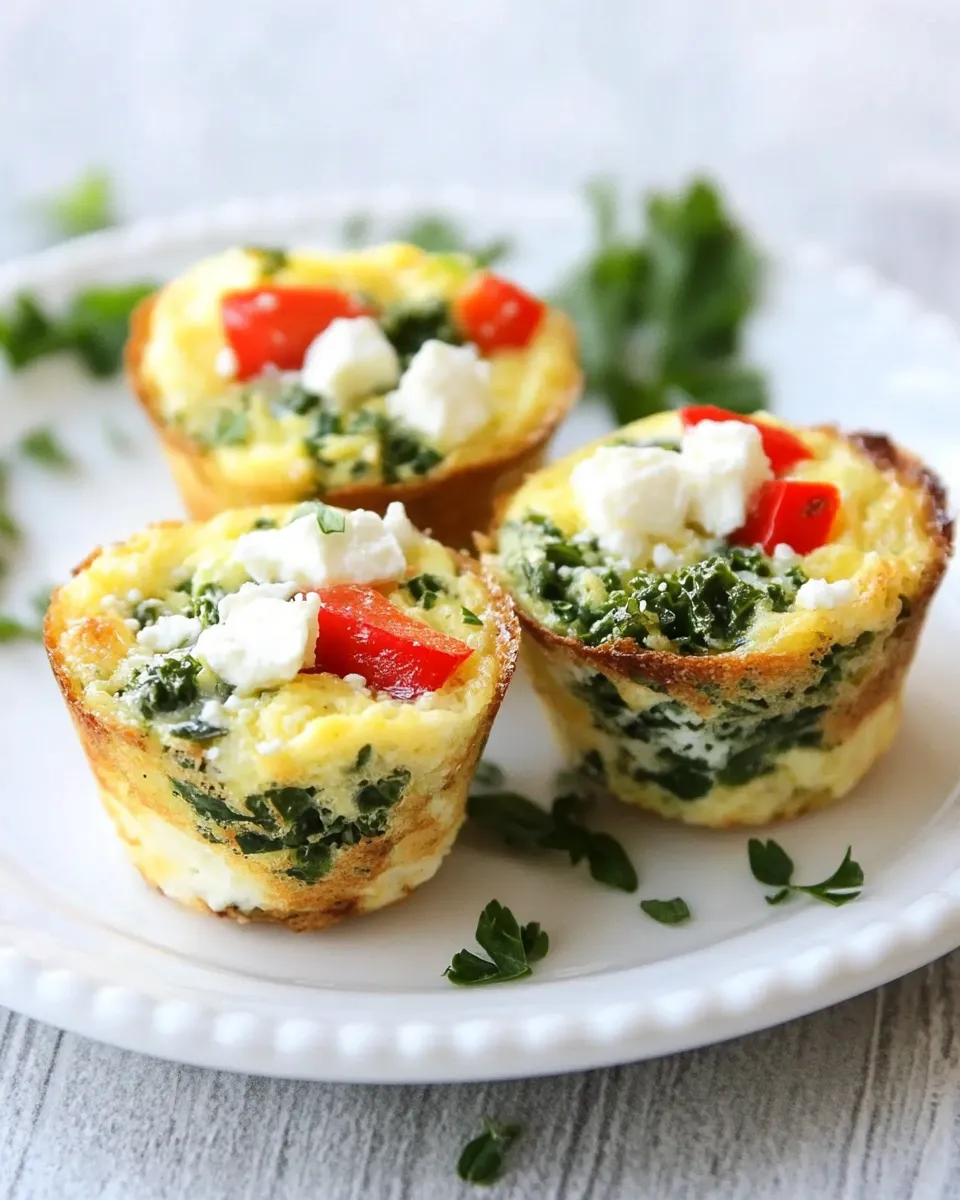 Easy Egg Muffins with Kale, Roasted Red Peppers, and Feta Cheese recipe photo