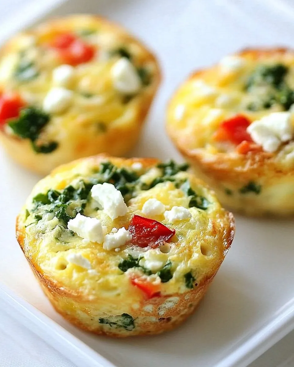Healthy Egg Muffins with Kale, Roasted Red Peppers, and Feta Cheese dish photo