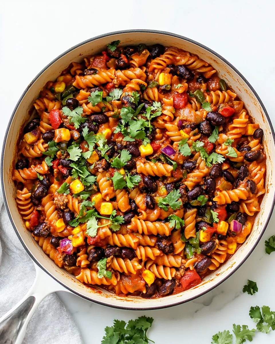 Homemade Enchilada Pasta (ONE Skillet!) food shot
