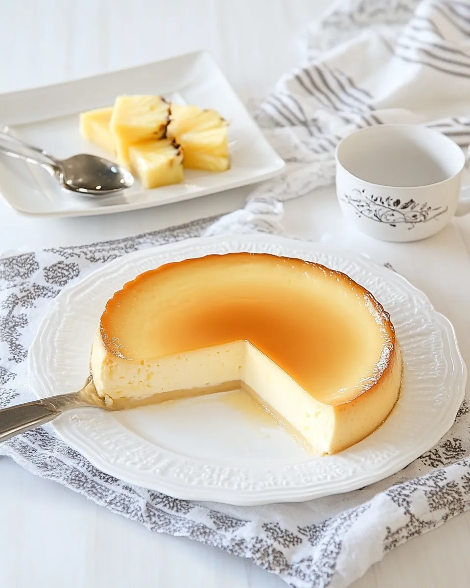 Easy Flan de Queso y Pia (Pineapple Cream Cheese Flan) recipe photo
