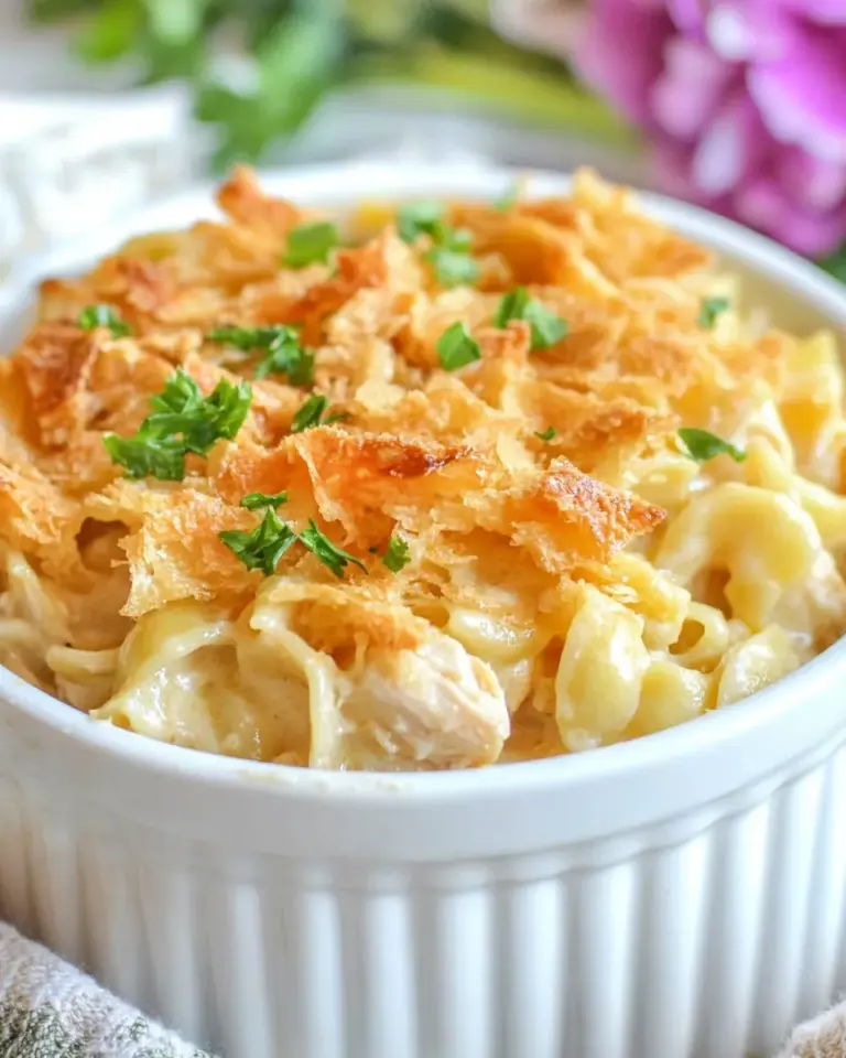 Delicious French Onion Chicken Noodle Casserole recipe image