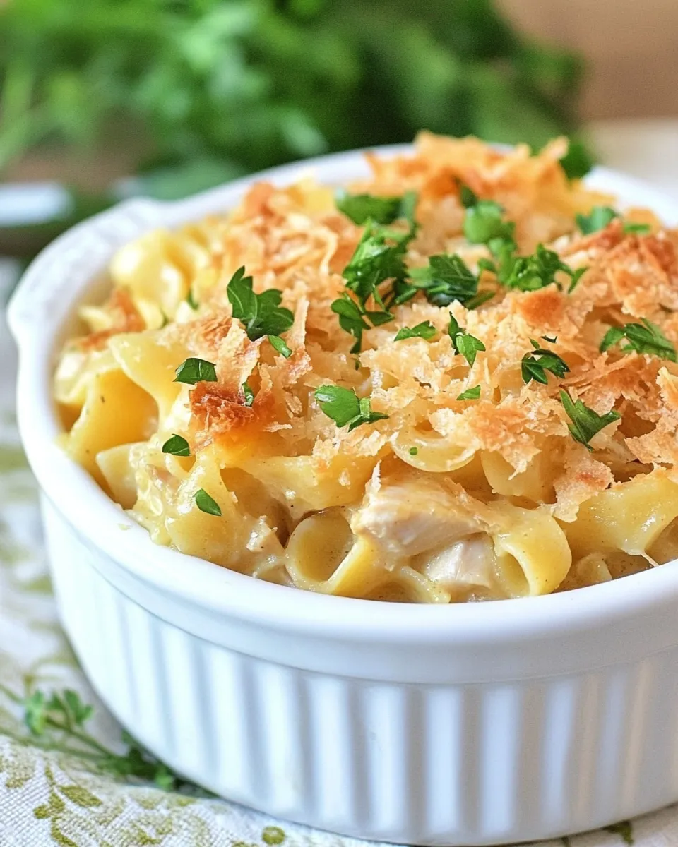 Homemade French Onion Chicken Noodle Casserole picture