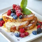 Homemade French Toast with Cream Sauce & Berries photo