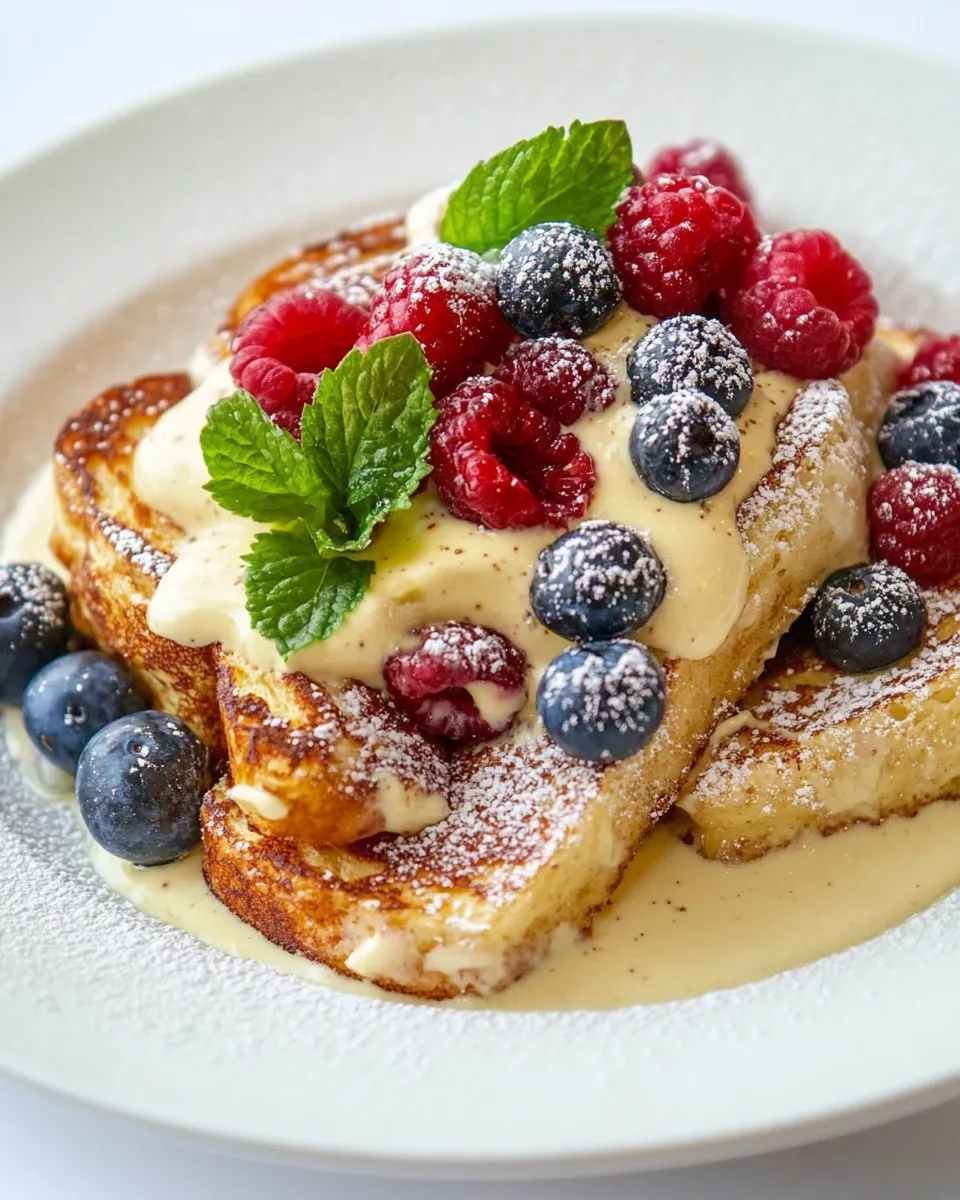 Classic French Toast with Cream Sauce & Berries image