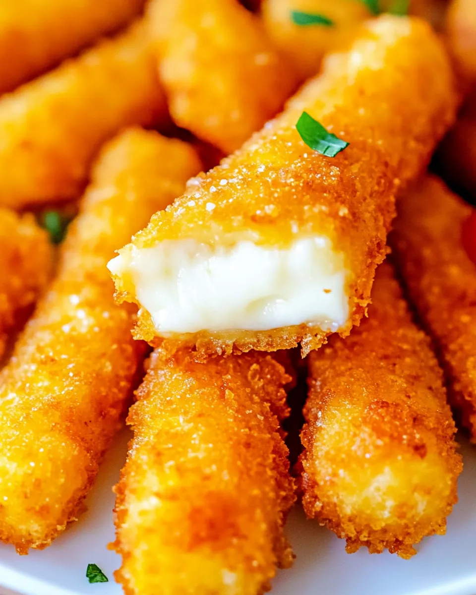 Delicious Fried Mozzarella Cheese Sticks shot