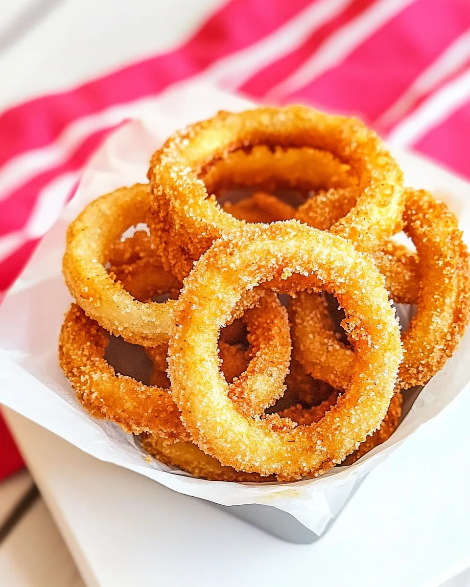 Savory Frozen Onion Rings In The Air Fryer shot