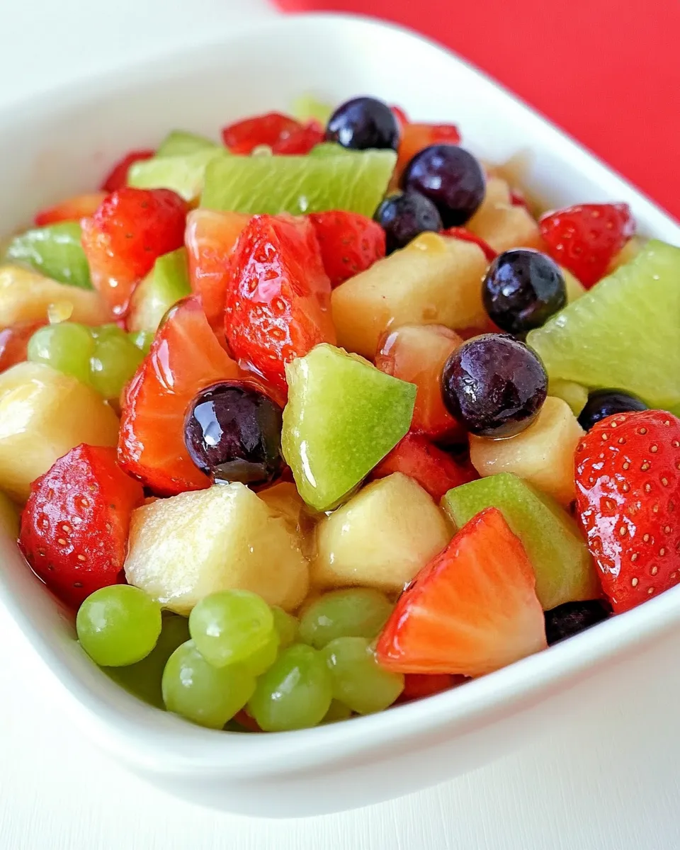 Homemade Fruit Salad with a Citrus and Honey Syrup recipe photo