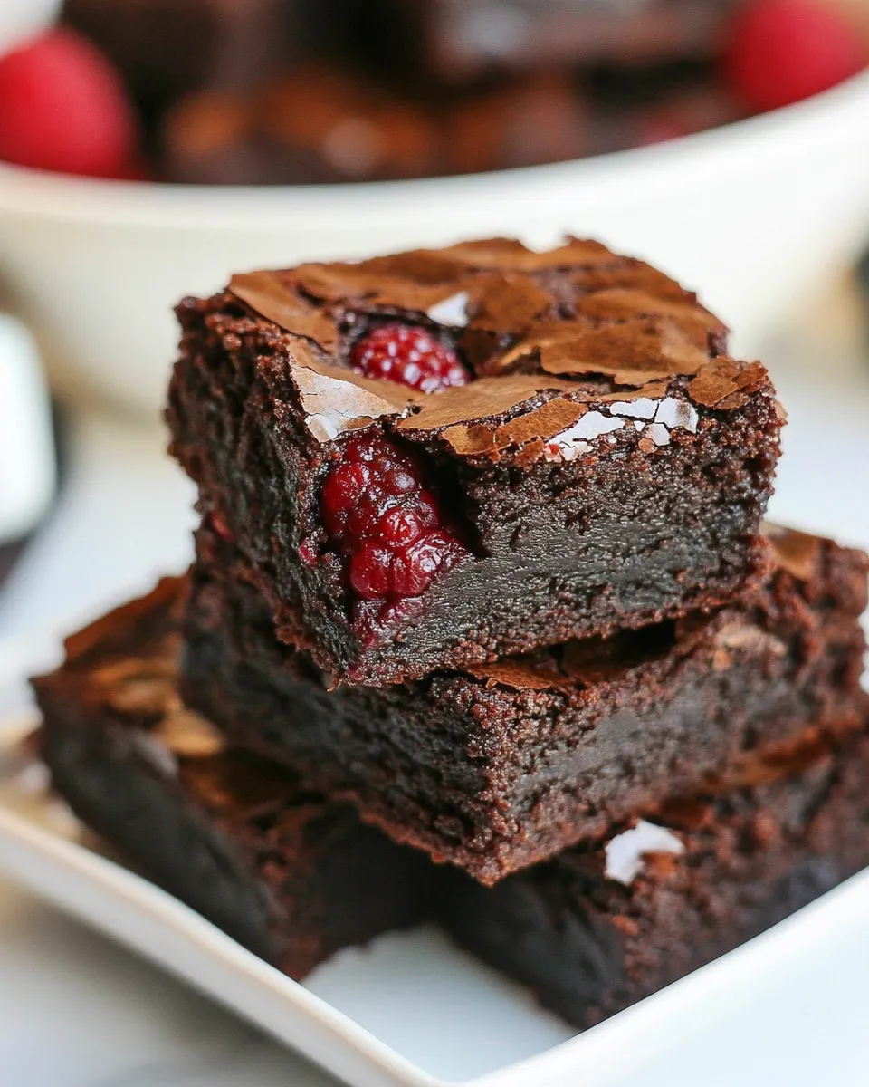 Delicious Fudgy Raspberry Brownies image