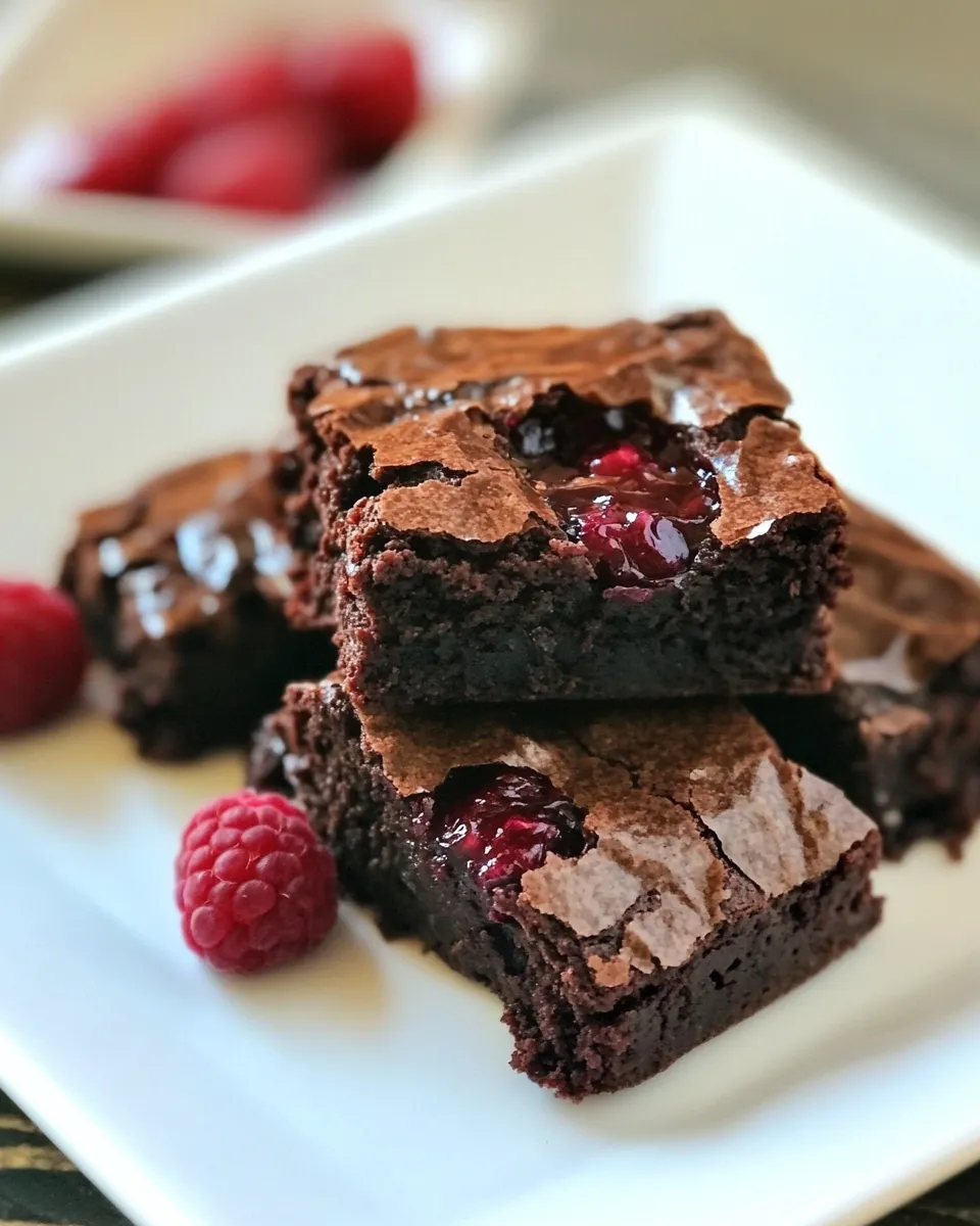 Homemade Fudgy Raspberry Brownies recipe photo