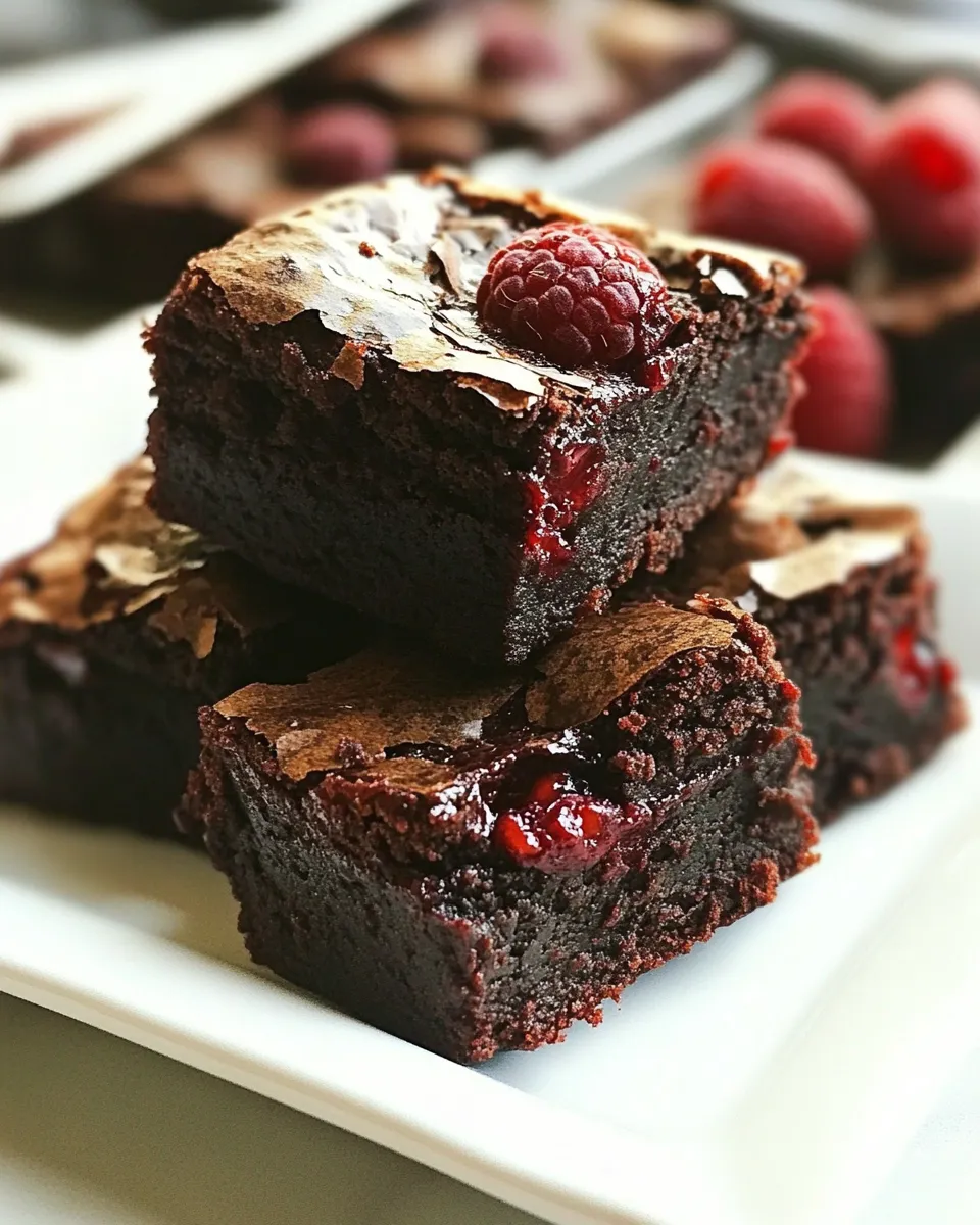 Best Fudgy Raspberry Brownies shot