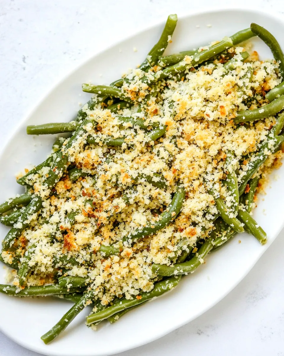 Classic GREEN BEANS WITH PARMESAN BREAD CRUMBS image