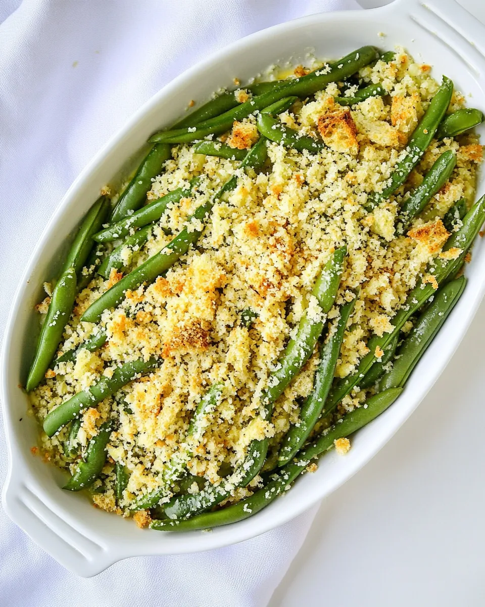 Easy GREEN BEANS WITH PARMESAN BREAD CRUMBS recipe photo