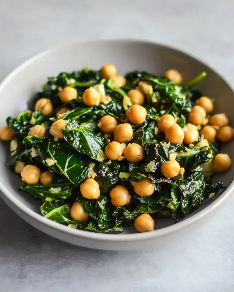 Homemade Garlic Braised Greens and Chickpea Salad photo