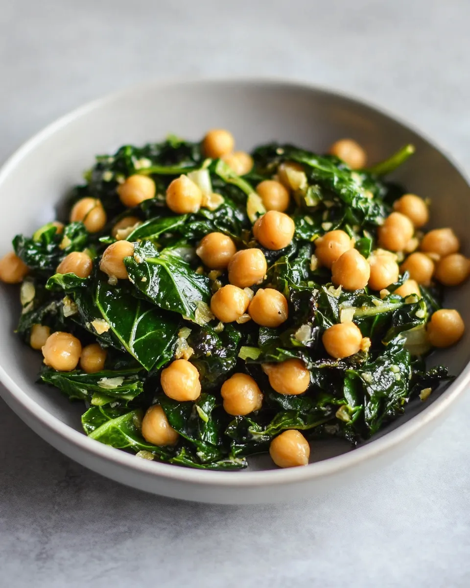 Homemade Garlic Braised Greens and Chickpea Salad photo