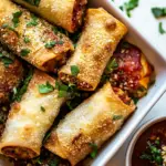 Homemade Garlic Butter Pizza Egg Rolls. recipe photo