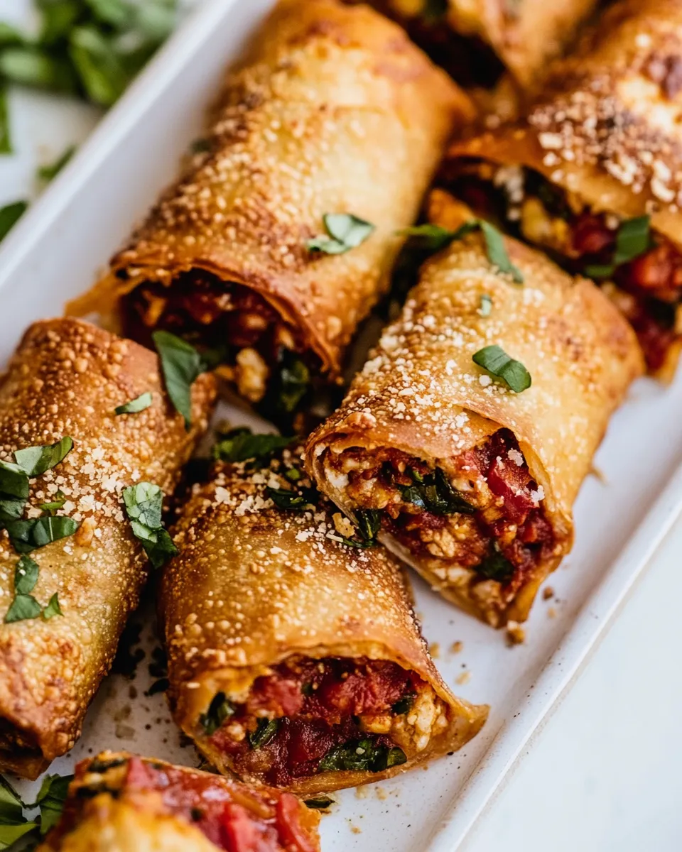 Ultimate Garlic Butter Pizza Egg Rolls. dish image