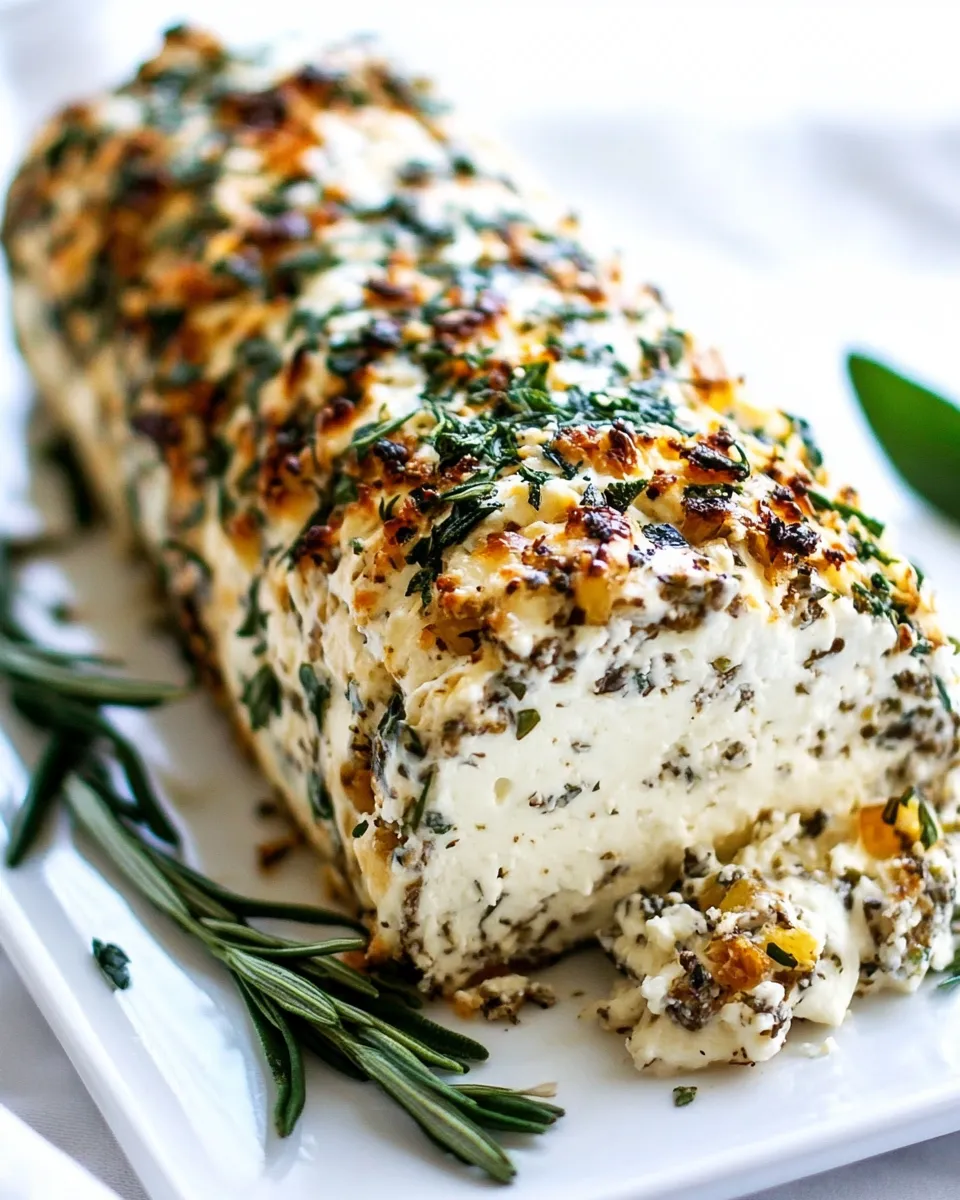 Homemade Garlic Herb Cheese Log photo