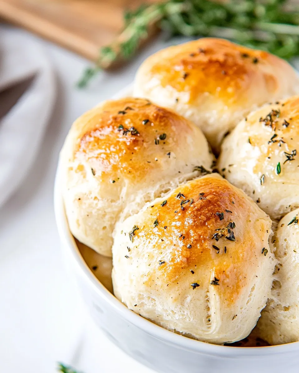 Delicious Garlic Herb Dinner Rolls shot