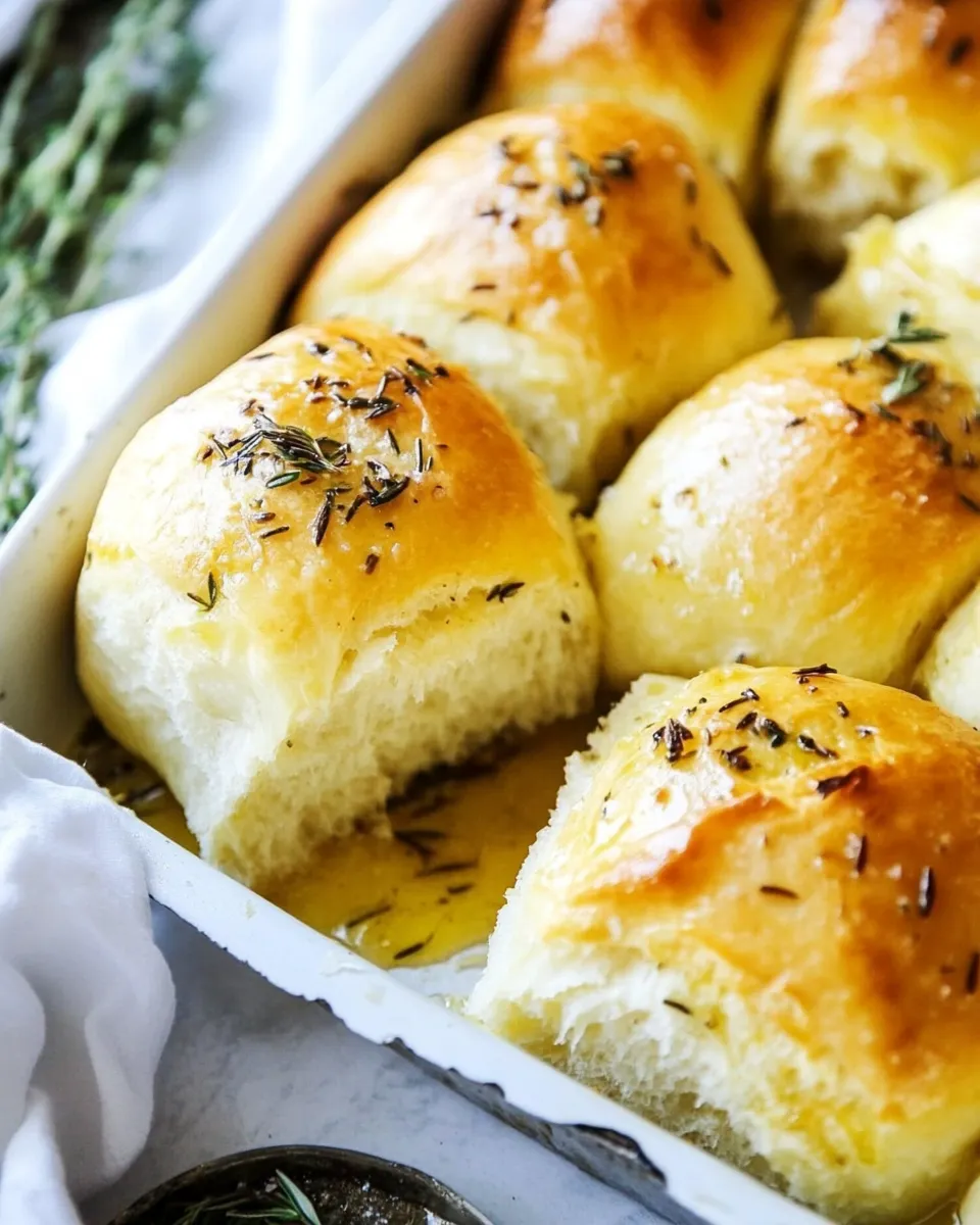 Classic Garlic Herb Parker House Rolls image
