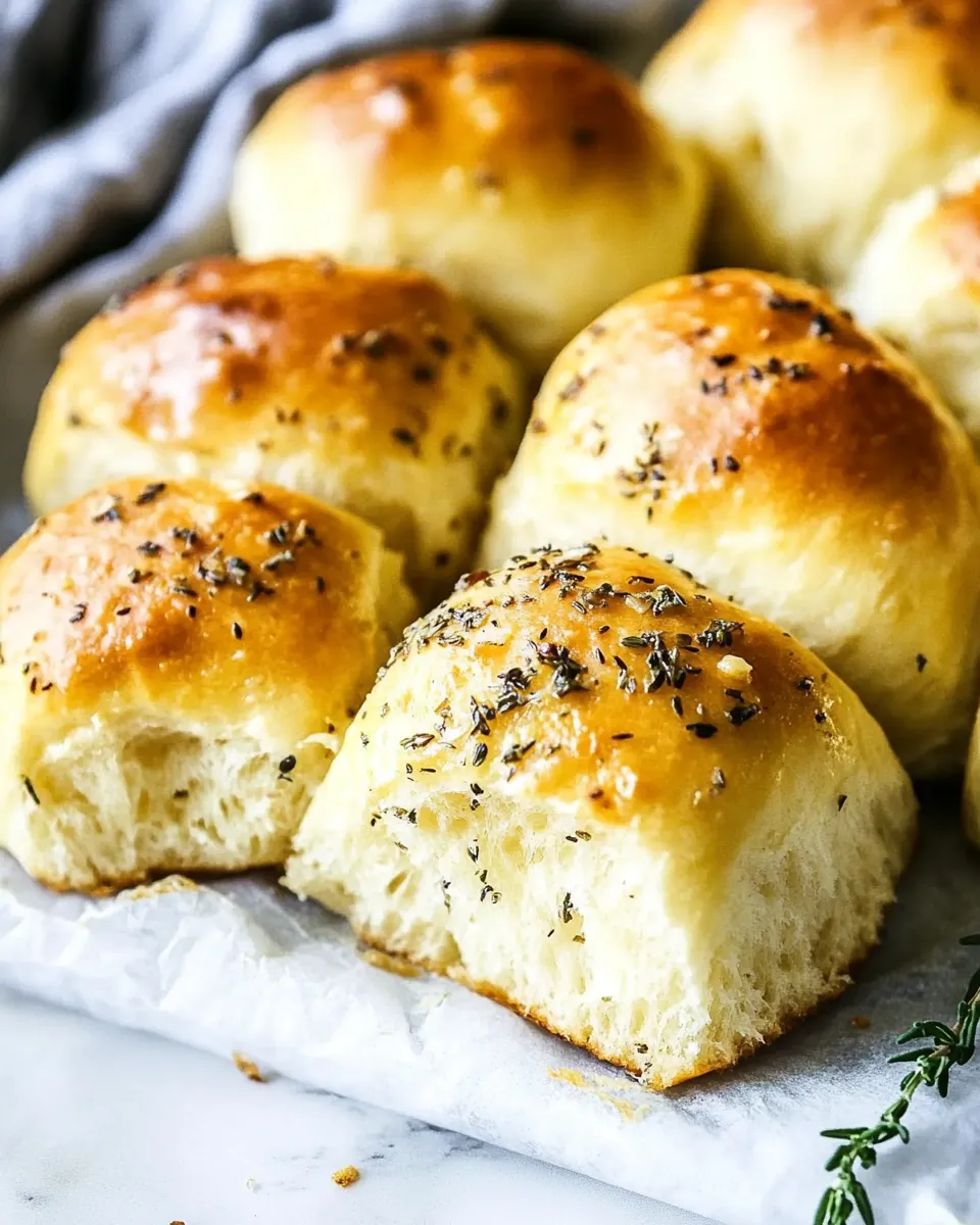 Delicious Garlic Herb Parker House Rolls recipe photo