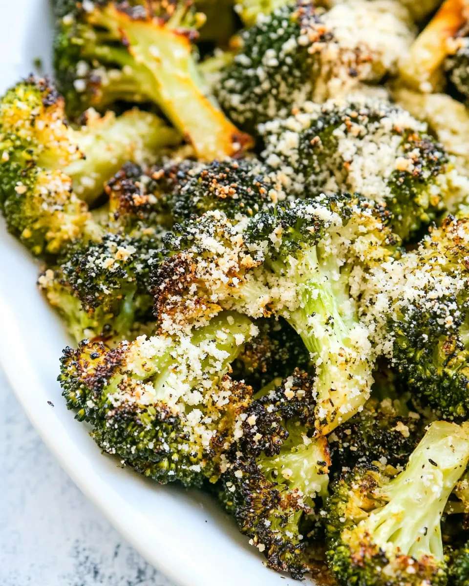 Healthy Garlic Parmesan Roasted Broccoli recipe photo