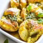 Homemade Garlic Pesto Smashed Potatoes photo