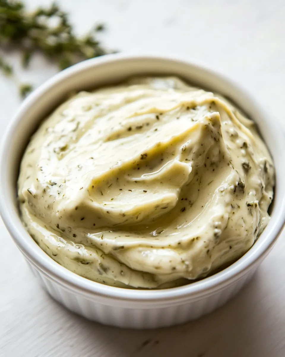 Delicious Garlic and Herb Spreadable Butter shot