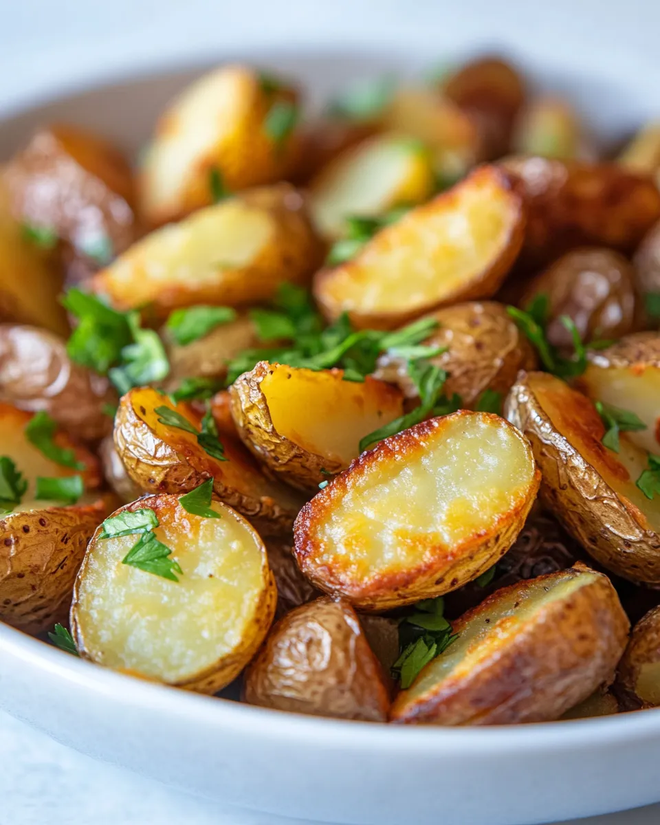 Easy Garlicky Crispy Potatoes with All The Herbs. photo