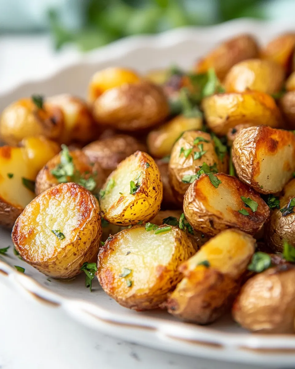 Delicious Garlicky Crispy Potatoes with All The Herbs. image