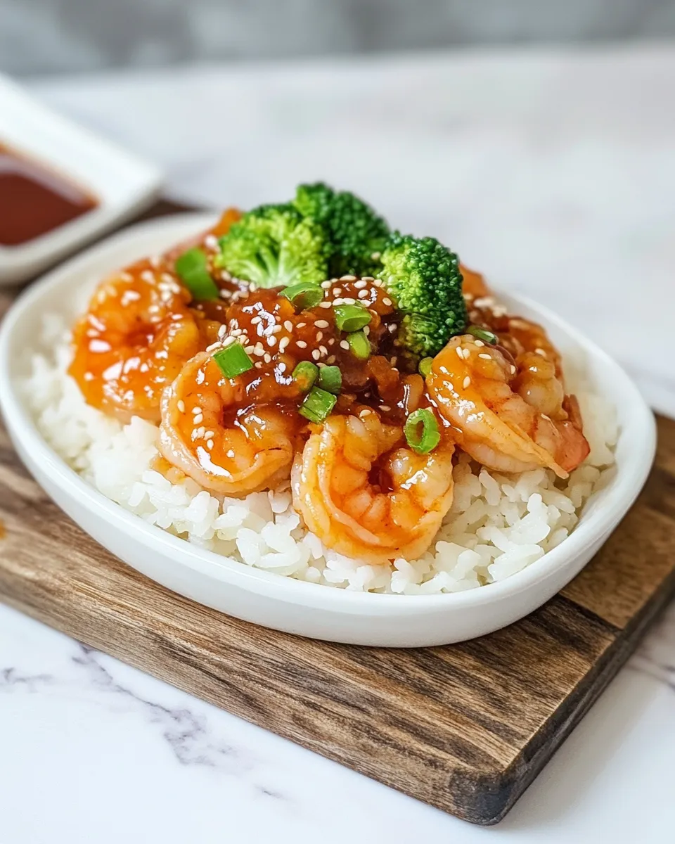 Delicious General Tsos Shrimp shot