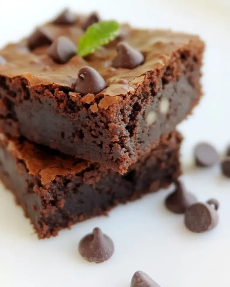 Homemade Gluten-Free Mint Chocolate Chip Brownies photo