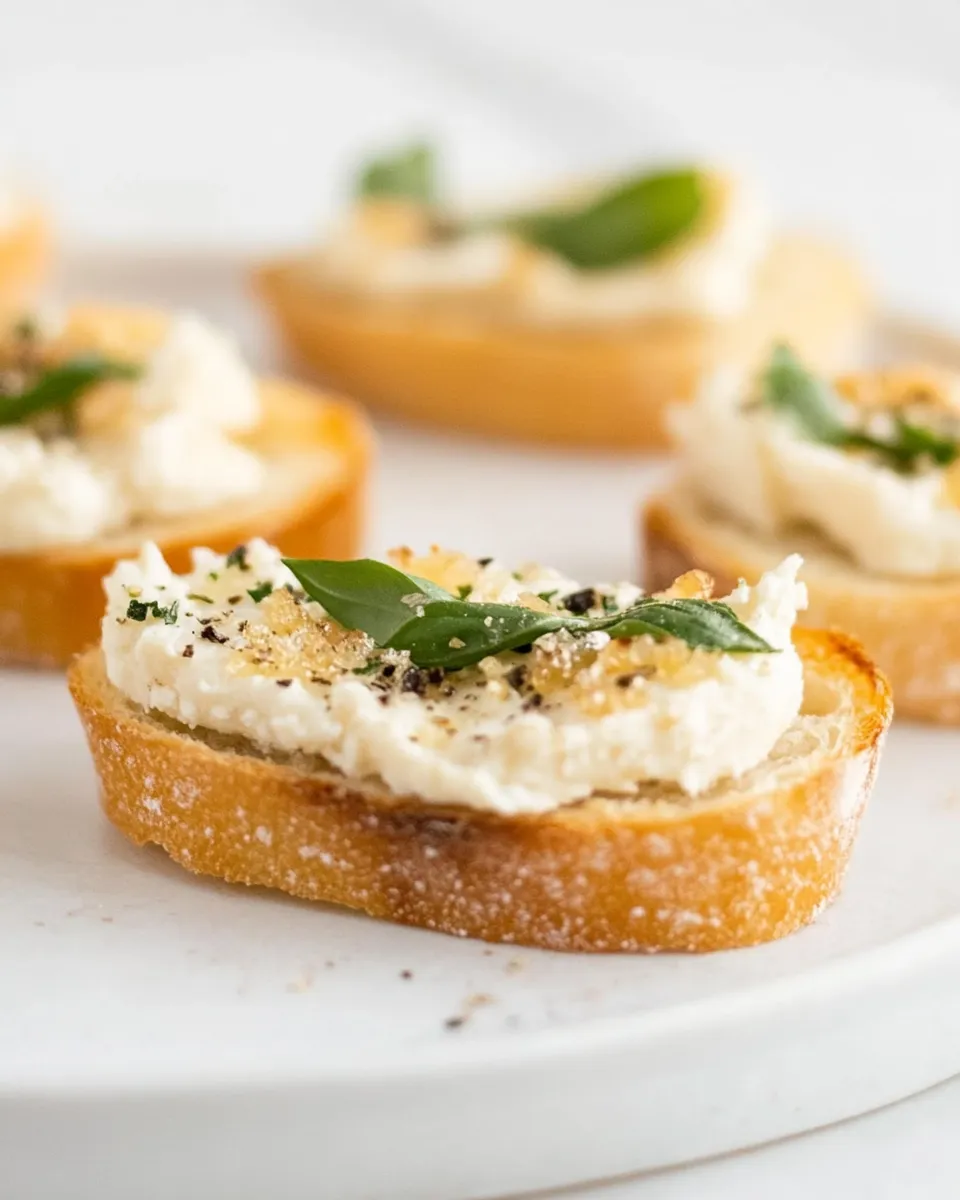 Homemade Goat Cheese Crostini Canapes photo
