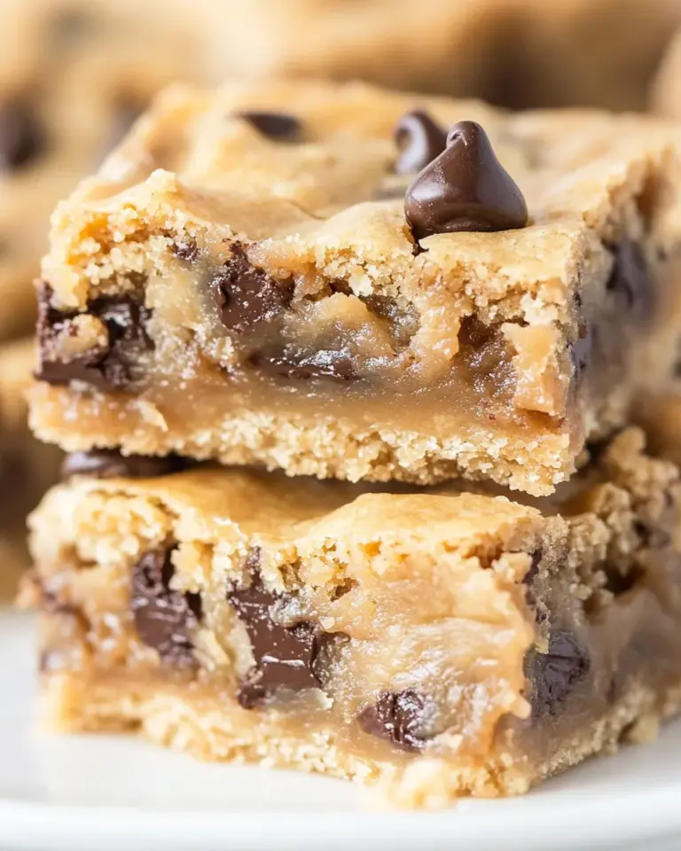 Homemade Gooey Peanut Butter Chocolate Chip Cookie Bars photo