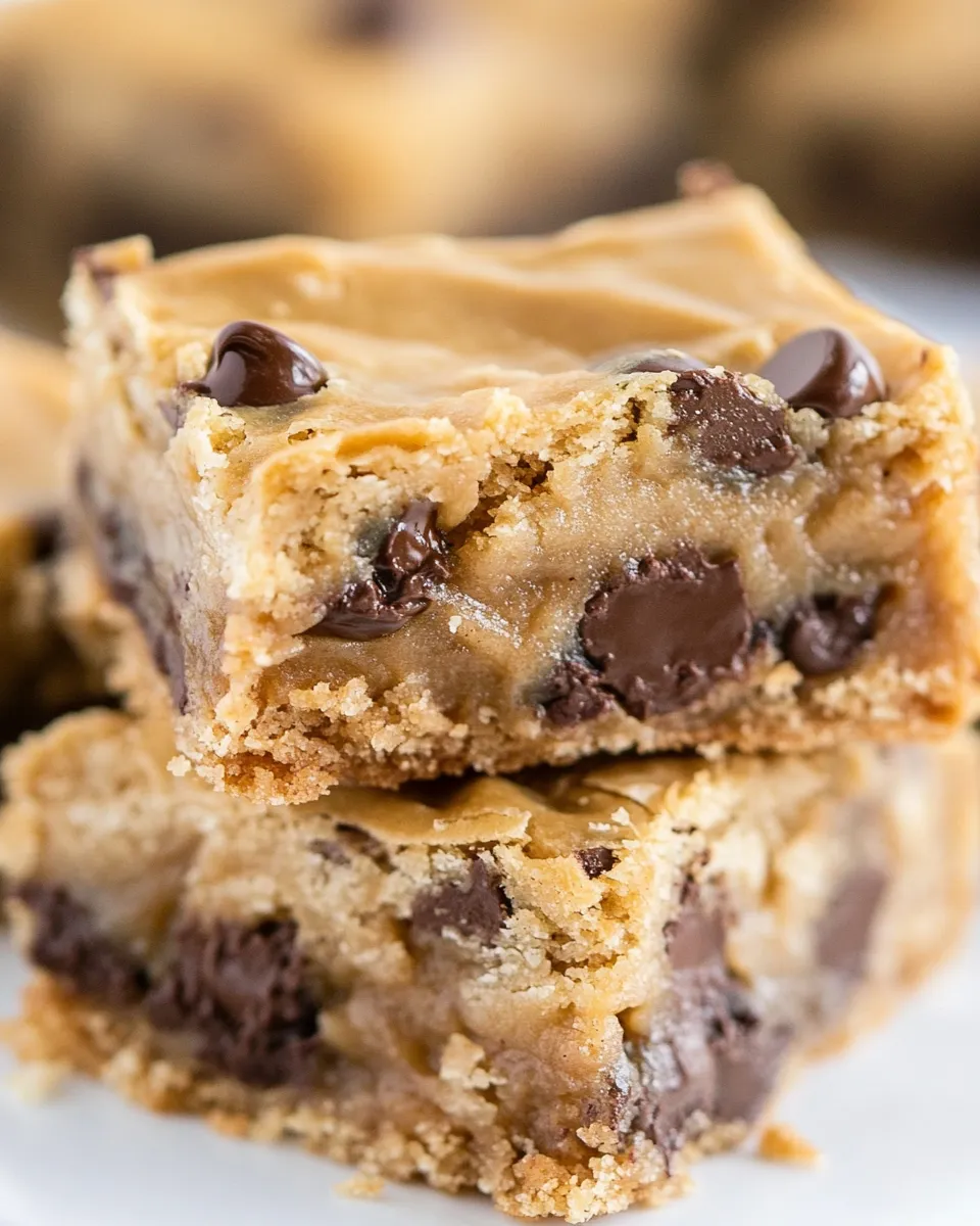 Classic Gooey Peanut Butter Chocolate Chip Cookie Bars image