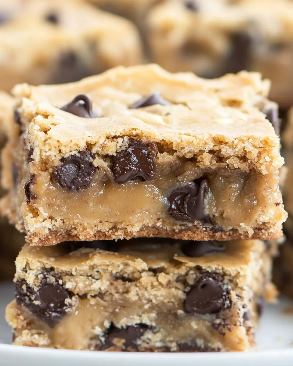 Easy Gooey Peanut Butter Chocolate Chip Cookie Bars recipe photo