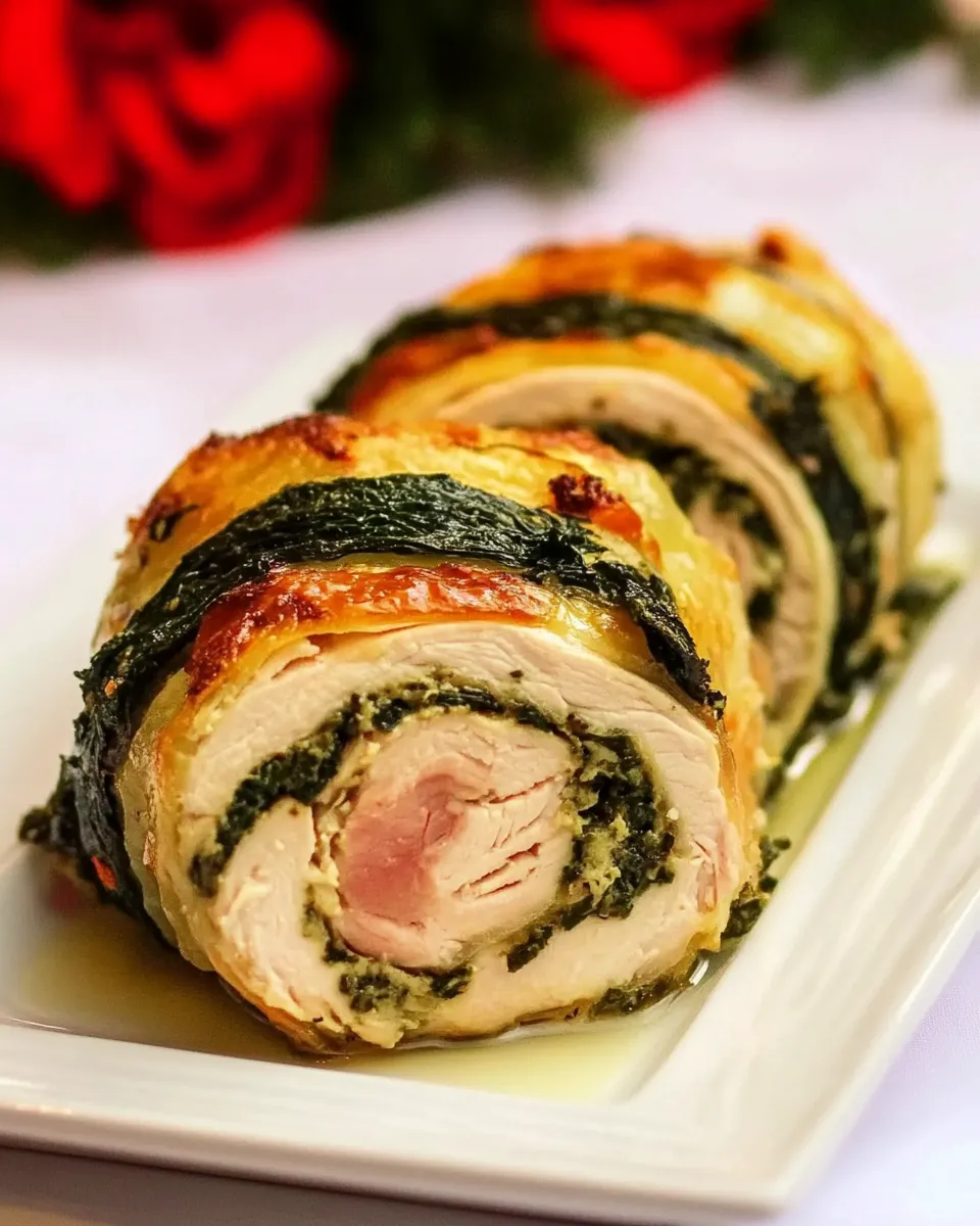 Delicious Greek-Style Chicken Roulade shot