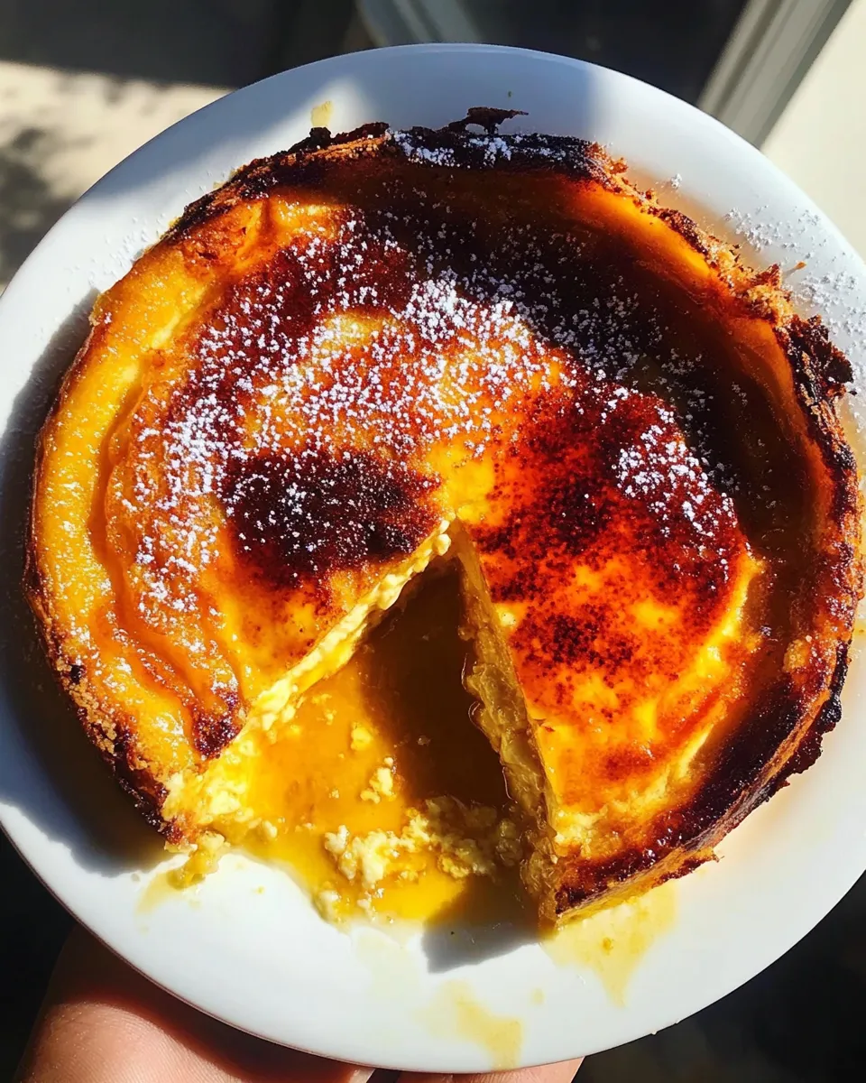 Delicious Greek Flan-Milk Pie (Galatopita) food shot