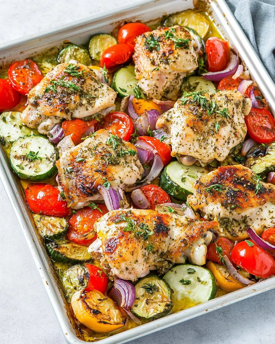 Healthy Greek Sheet Pan Chicken dish photo