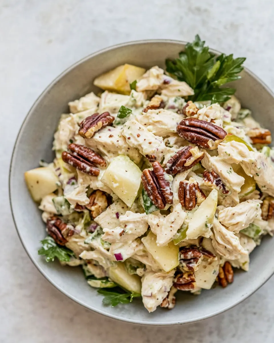 Homemade Greek Yogurt Chicken Salad with Toasted Pecans and Apples photo